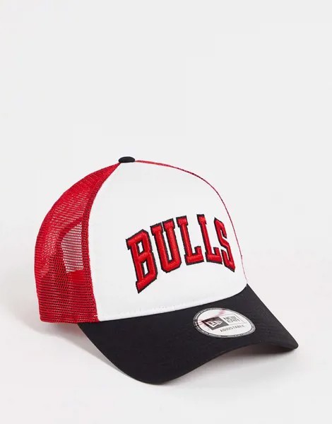 Черно-бело-красная кепка New Era Chicago Bulls-Разноцветный