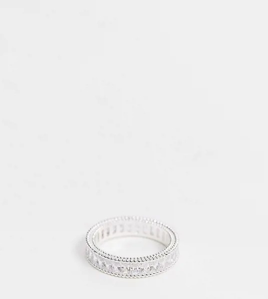 Серебристое кольцо с фианитами ASOS DESIGN Curve-Серебристый