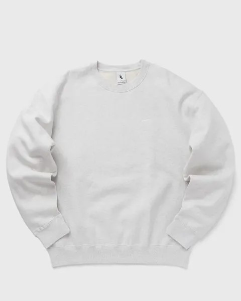 Свитер Nike Solo Swoosh Fleece Crew, цвет birch heather/white