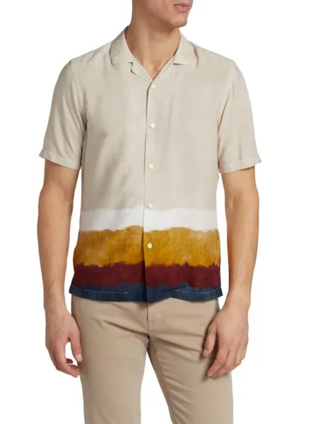 Рубашка из ткани с мазком кисти Saks Fifth Avenue, цвет Egret