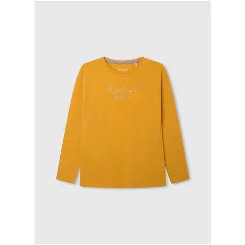 Лонгслив Pepe Jeans, хлопок, размер 10, желтый