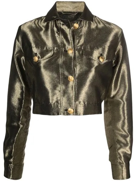 Versace Pre-Owned укороченная куртка 1990-х годов с эффектом металлик