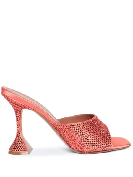 Мюли Lupita Crystal Slipper 95 Amina Muaddi, оранжевый