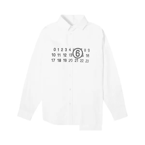 Рубашка MM6 Maison Margiela Long-Sleeve Printed 'White', белый