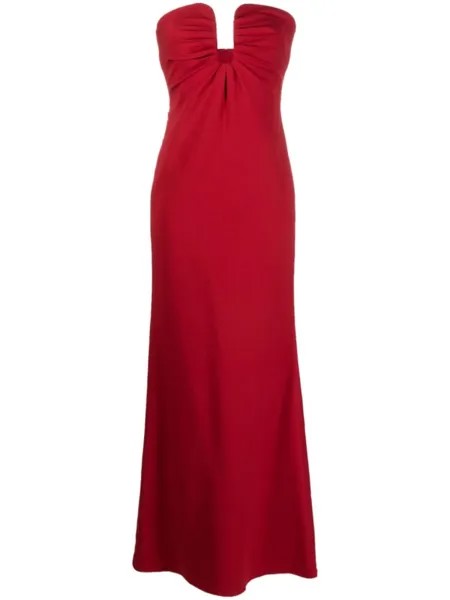 Roland Mouret платье макси с драпировкой, красный