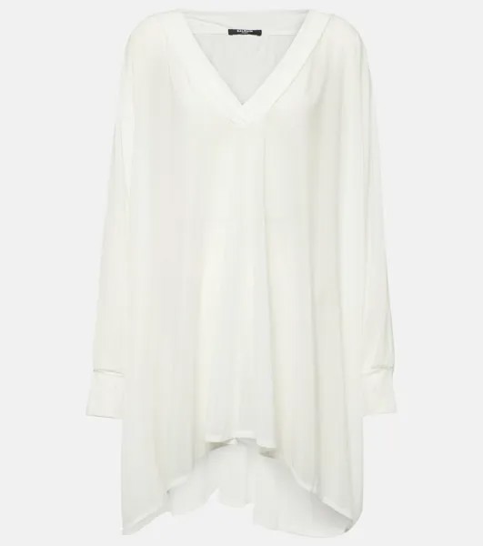 Пляжное платье из джерси Balmain, белый