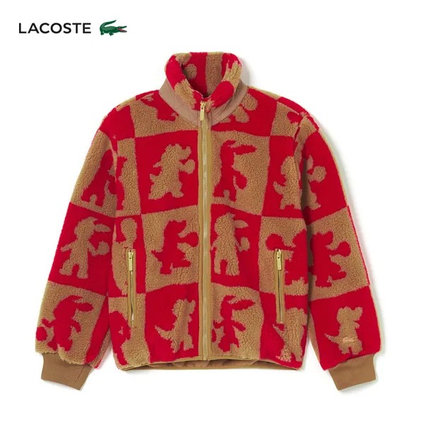 Свитер женский Lacoste на молнии, красный