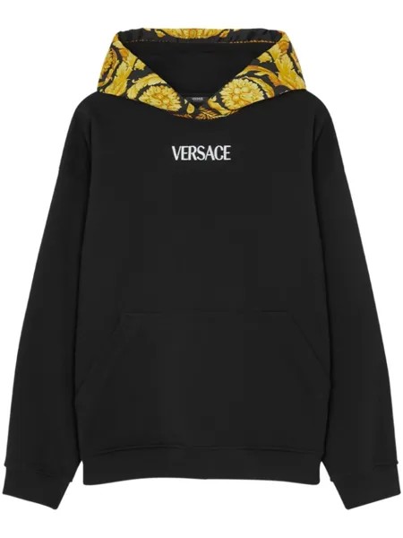 Versace худи с принтом Barocco, черный