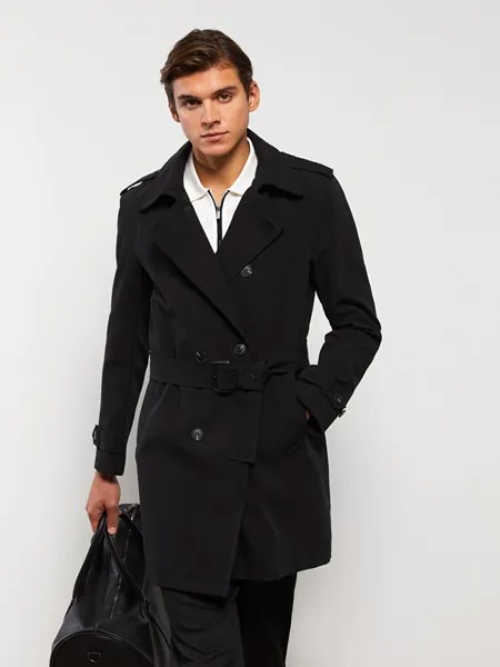 Мужской плащ Slim Fit с воротником из габардина LCW Vision