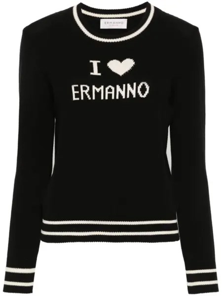 Джемпер с логотипом ERMANNO FIRENZE, черный