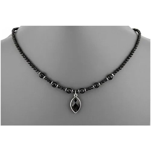 Бусы агат черный (оникс) 43 см. №01512