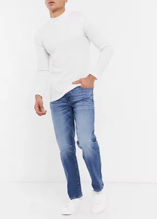 Прямые джинсы винтажного выбеленного цвета American Eagle original-Голубой