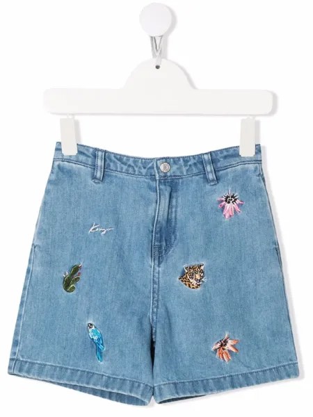 Kenzo Kids джинсовые шорты с вышивкой