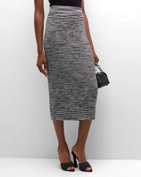 Трикотажная юбка миди Leonora Ramy Brook, цвет Black Multi Knit