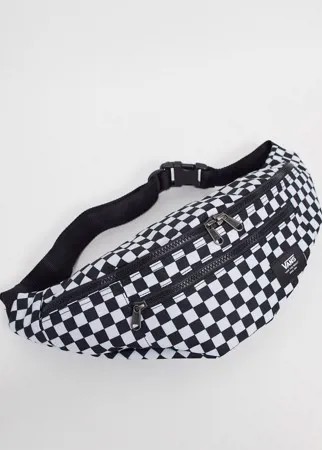 Черно-белая сумка-кошелек на пояс в шахматную клетку Vans Ward Cross-Черный цвет