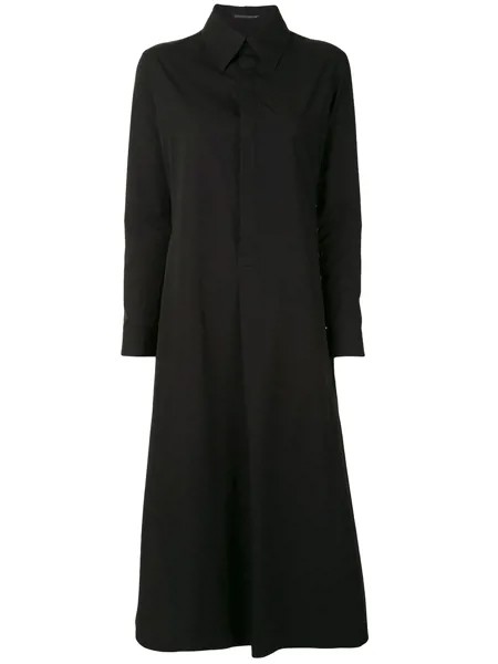 Yohji Yamamoto платье-рубашка А-силуэта с кулиской