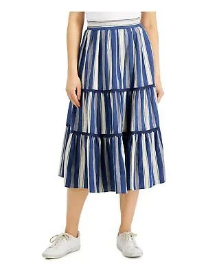 WEEKEND MAX MARA Женская синяя кружевная юбка-трапеция миди без подкладки с карманами и молнией 10