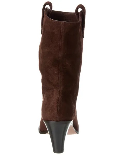Замшевые ботильоны Aquazzura Boogie Cowboy 70, коричневый
