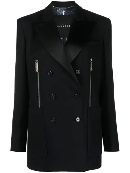 John Richmond Buet double-breasted virgin-wool blazer, черный