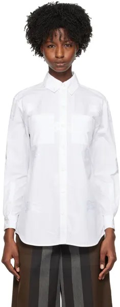 Burberry Белая рубашка с рисунком