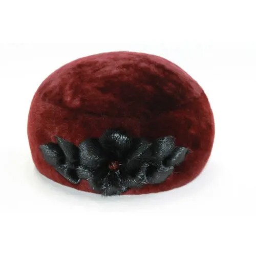 Берет шлем Мария, демисезон/зима, подкладка, размер 56, красный