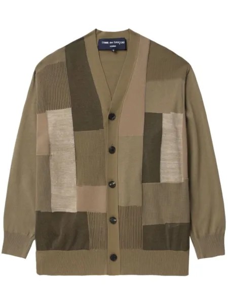 Comme des Garçons Homme кардиган в технике пэчворк, зеленый