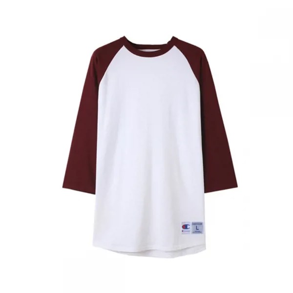 CHAMPION Бейсбольная футболка с регланами | Белый бордовый T137-WHITE/MAROON