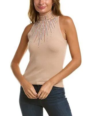 Женский кашемировый жилет Autumn Cashmere Sunburst с украшениями, бежевый, S