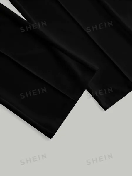 SHEIN MOD: женская однотонная майка на бретельках и узкие брюки, черный