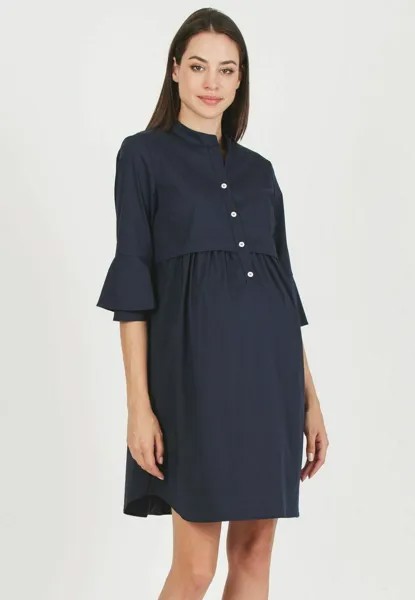 Платье-рубашка Attesa Maternity, темно-синий