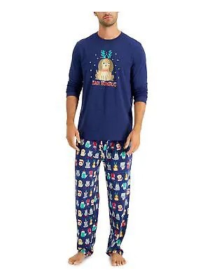 Мужская пижама FAMILY PJs Bah Humbug, темно-синяя эластичная футболка, прямые брюки, пижамы XLT