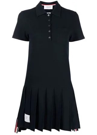 Thom Browne плиссированное платье с воротником поло