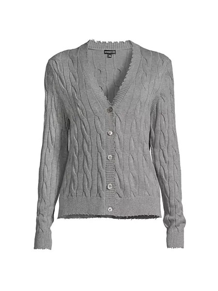 Кардиган косой вязки Minnie Rose, цвет grey shadow