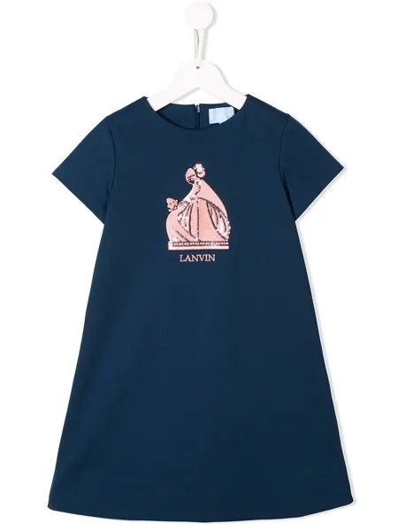 LANVIN Enfant платье-футболка с логотипом