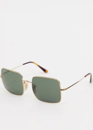 Золотистые солнцезащитные очки в квадратной оправе Ray-ban ORB1971-Золотой