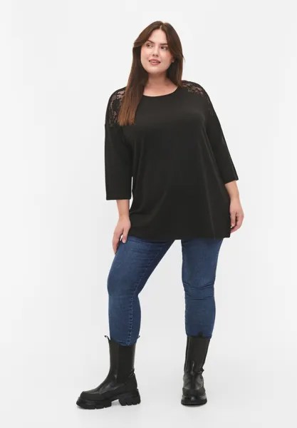 Блузка WITH 3/4 SLEEVES Zizzi, цвет black