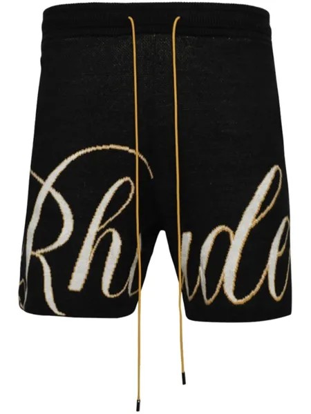 RHUDE шорты с логотипом, черный