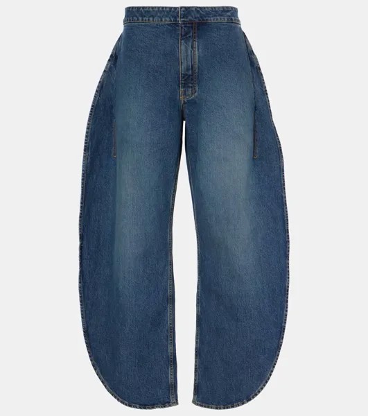 Джинсы-бочонки с высокой посадкой Petal Alaïa, цвет bleu vintage