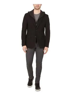 Мужское однобортное спортивное пальто MICHAEL KORS классического кроя черного цвета из смесового хлопка 44 л
