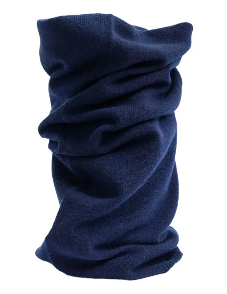 Темно-синий шарф-снуд с вышивкой