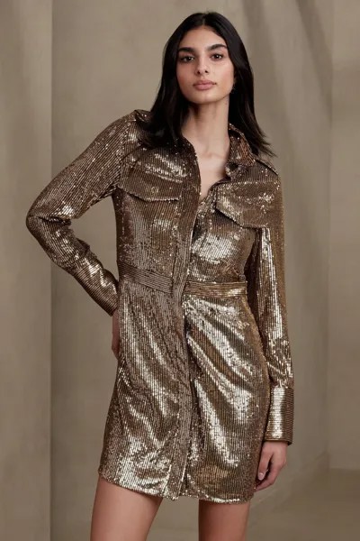 Платье Ulla с пайетками Banana Republic, желтый