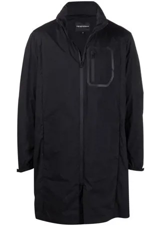Emporio Armani пальто на молнии с потайным капюшоном