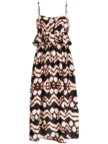 Ulla Johnson Amaliya silk midi dress, разноцветный