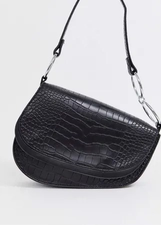 Черная сумка на плечо с крокодиловым узором Skinnydip-Черный
