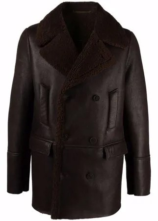 Salvatore Santoro double-breasted shearling-trim jacket