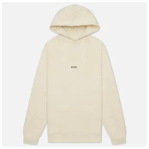 Мужская толстовка MSGM Micrologo Seasonal Hoodie бежевый , Размер XL