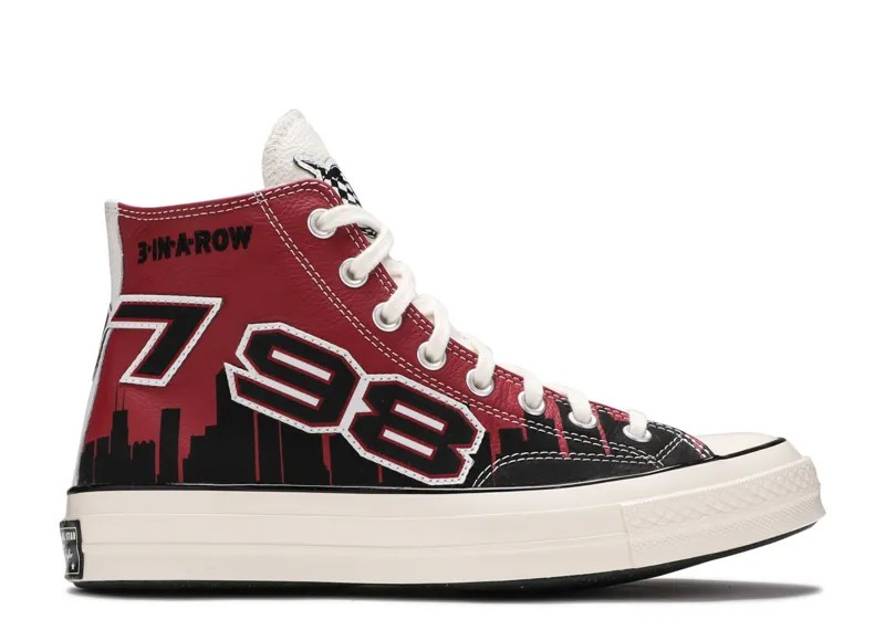 Кроссовки Converse Chinatown Market X Chuck 70 High 'Bulls Championship Jacket', красный