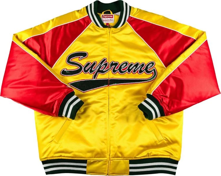 Куртка Supreme x Mitchell & Ness Sequin Logo Varsity Jacket 'Gold', золотой