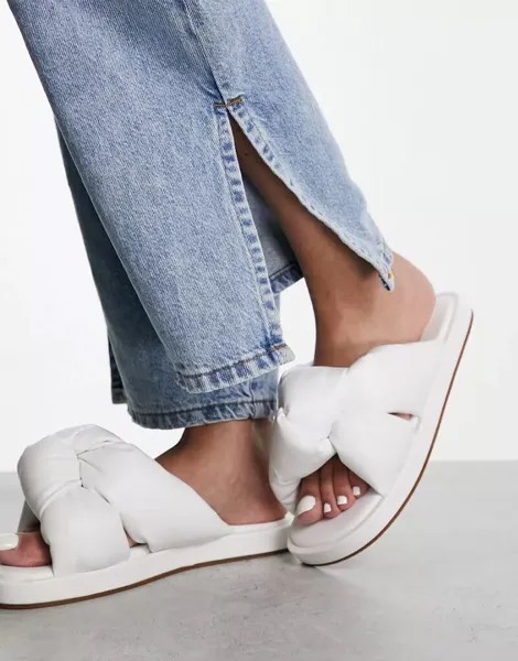 Белые мягкие шлепанцы из полиуретана Simmi London Vetta SIMMI Shoes