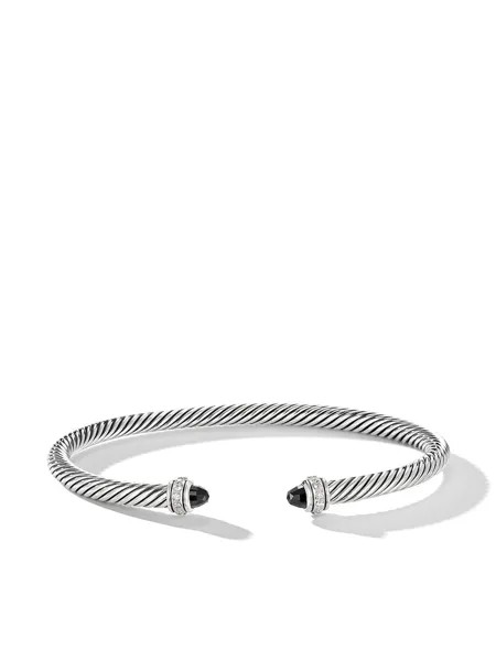 David Yurman серебряный браслет с бриллиантами и ониксами